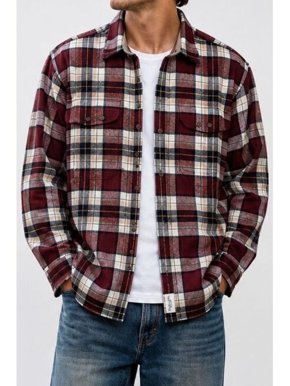 Vintage Y2K Abercrombie & Fitch Muscle Fit Flannel Plaid Shirt Men's L Shacket